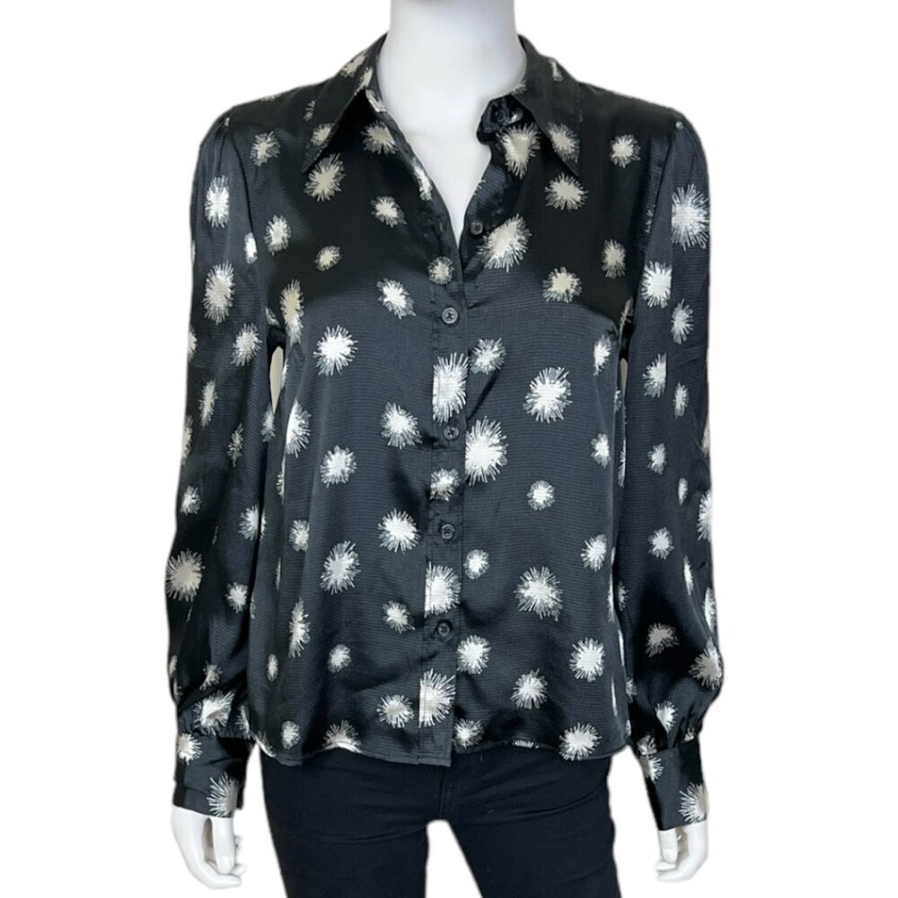 Who What Wear Dandelion Dots Button Down - sz Small - Picture 3 of 8